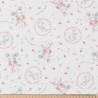 Algodón estampado DAISY Blanco / Rosa